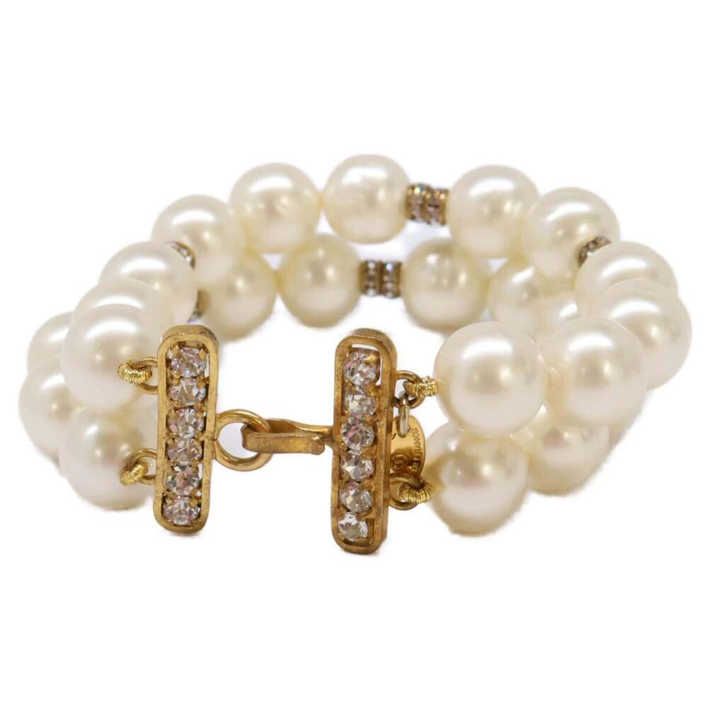 CHANEL Authentic Gold Pearl Charm Bracelet